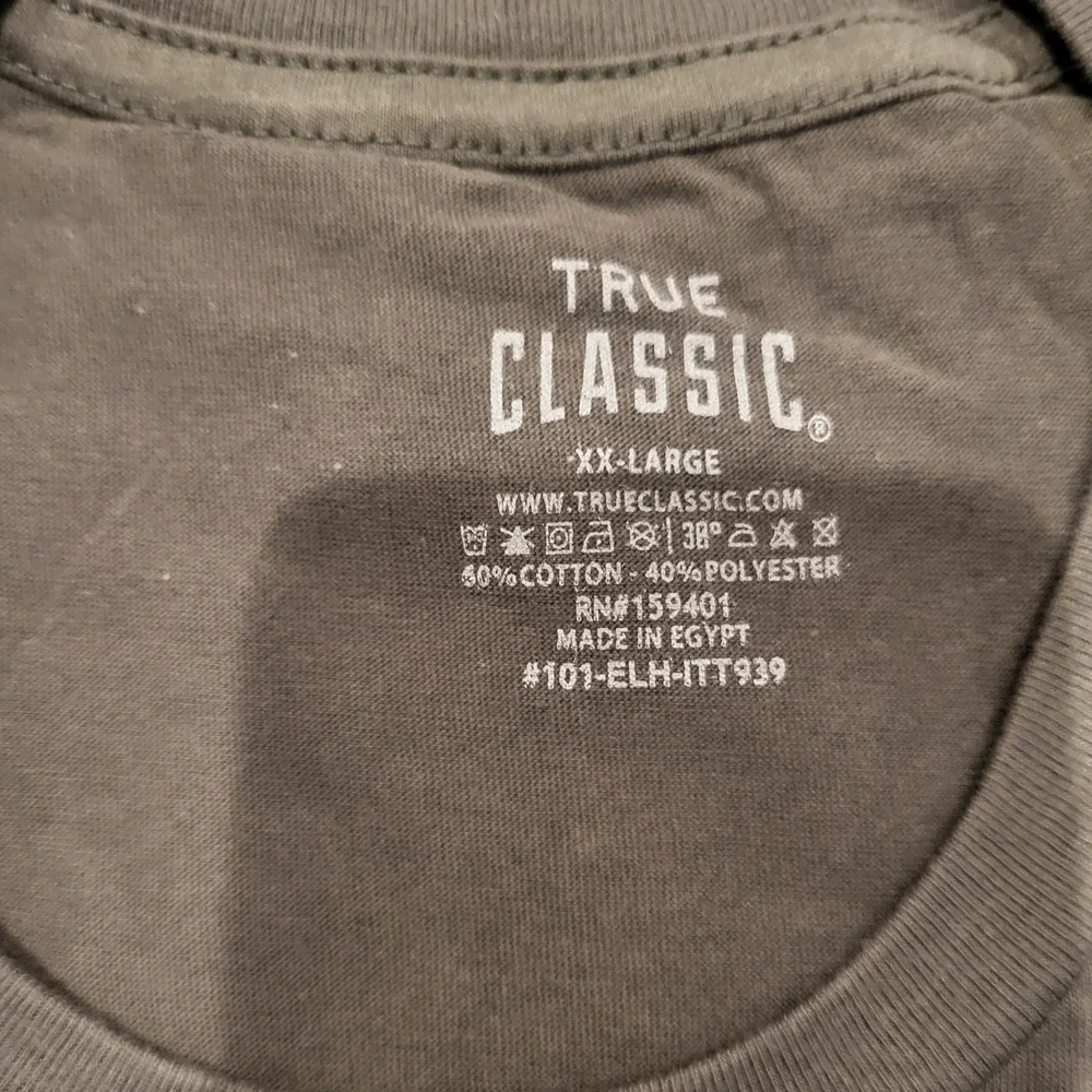 New True Classic Crew Neck Short Sleeve Men's T-shirt Gray -2XL‎